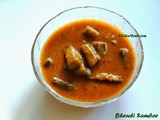 Okra ( Ladies Finger / Bhendi ) Sambar / Bendekayi huli