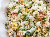 Corn Cucumber and Cauliflower Salad