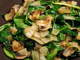 Sauteed Spinach, Onion and Mushroom Salad