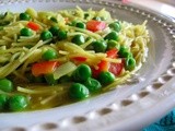 Angel Hair Pasta and Peas (Vegan)