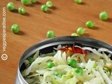 Cabbage with peas stir fry - step by step