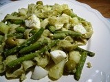 Groene tagliatelle met pesto en aardappel