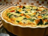 Pompoen-spinazie quiche met gorgonzola