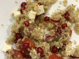 Insalata di quinoa melograno feta e ravanelli