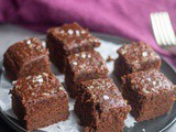 Eggless Brownies | Eggless Cakey Brownies with Sea Salt