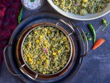 Little Millet Palak Corn Pulao | Instant Pot Spinach Pulao with Millet