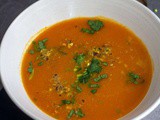Zero Oil Curried Carrot Ginger Soup with Lentils (Vegan & Creamy)
