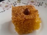 Eggless semolina cake i basbousa i basboosa i arabic dessert