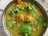 Sprouted green peas green curry i green peas green kurma i side dish for chapathi/poori/paratha