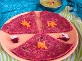 Tri veg paratha i pink chapathi i beetroot, carrot & radish chapathi