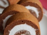Chocolate Swiss Roll with Whipped Cream/ Chiffon Cake Method