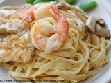 Fettuccine in White Sauce with Seafood