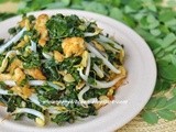 Stir Fry Moringa (Drumstick) Leaves with Sprout