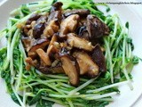 Stir Fry Pea Sprout with Shiitake Mushroom
