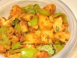 Potato Banana Peppers stir fry - Aloo Mirchi ki subzi - Aloo bajji mirapakaya koora