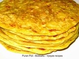 Puran Poli - Bobbatlu- Step Wise Pictures - obbattu recipe - holige recipe