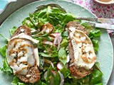Argan oil - salad of greens with goat cheese and amlou dressing - Ελαιόλαδο αργάν και σαλάτα με κατσικίσιο τυρί και αμλού