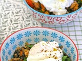 Φακές belunga με αυγά ποσέ -Belunga lentils with poached eggs