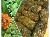 Dolmadakia (Dolmades) with Spinach Leaves