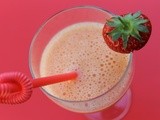 Super Simple Peach and Strawberry Smoothie
