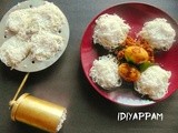 Idiyappam|String hoppers|Nool puttu|Sevai served with Kerala Egg Roast