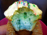 Colorburst Cupcakes with Lemon Pudding Frosting