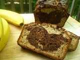 Dark Chocolate Marbled Peanut Butter Banana Bread