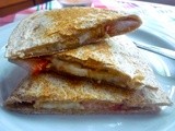 Homemade Maple Cinnamon Peanut Butter and Banana Strawberry Peanut Butter Quesadilla