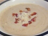 Roasted Cauliflower Cheddar Ale Soup