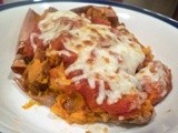 Twice Baked  Pizza  Sweet Potatoes (and Just 6 Months to Go!)