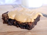 Vanilla Brownies with Peanut Butter Frosting