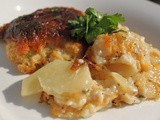 Guinness Scalloped Cheddar Bacon Potatoes