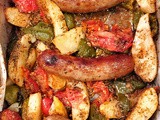 Sheet Pan Parmesan Italian Sausage Medley