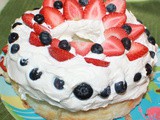 Strawberry Blueberry Cream Angel Food Cake