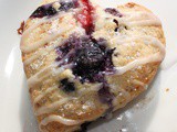 Strawberry Blueberry Orange Heart Scones