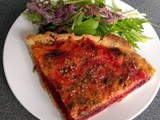Coulourful quiche with carrots and beetroots