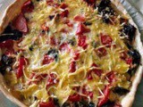 Dairy free quiche with swiss chard and tomatoes