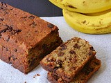 Chocolate walnut banana bread/ Eggless chocolate walnut bread