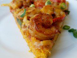 Cast Iron “Shrimp & Grits” Pizza {with gf Polenta Crust}