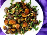 Gochujang Roasted Brussels Sprouts with Cilantro & Peanuts