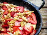 Strawberry Soufflé Omelet with Caramelized Almonds {Recipe}