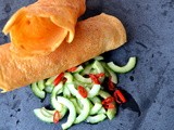 Dosa (Indian Style Savoury Pancakes) with a Speedy Cucumber Pickle