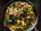 Mushroom, Curry, Barley Soup