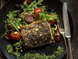 Pan-Sautéed Fish with Arugula-Pistachio Pesto and a Wilted Arugula and Chorizo Salad