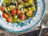 'Spooky' Squid Ink-Striped Ravioli with a Smoky Eggplant Filling