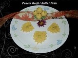 Paneer peda / balls / burfi - my 100 th post