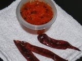 Raw red chillies & lemon chutney/ pulippu kara chutney