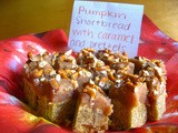 Pumpkin Shortbread with Caramel and Pretzels