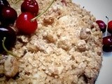 Cherry streusel coffee cake ( eggless )