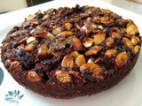 Chocolate Almond upside down cake ( eggless)